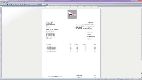 Preview report designer sage 200