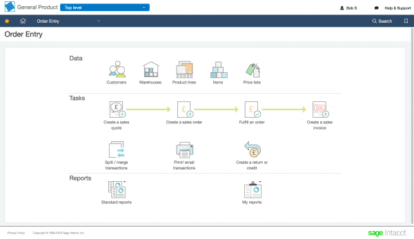 Sage Intacct Order Management Order Entry