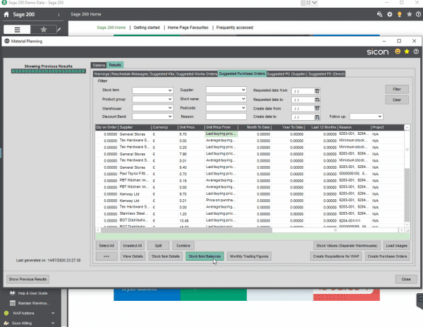 sage 200 purchasing - automate purchasing cycle with stock planning module