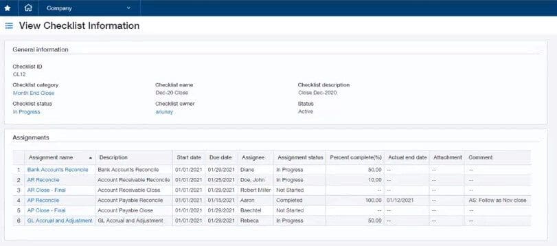 Sage Intacct 2021 R1 Update - Check lists