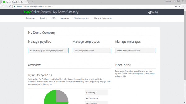Sage 50 payroll - online payslips