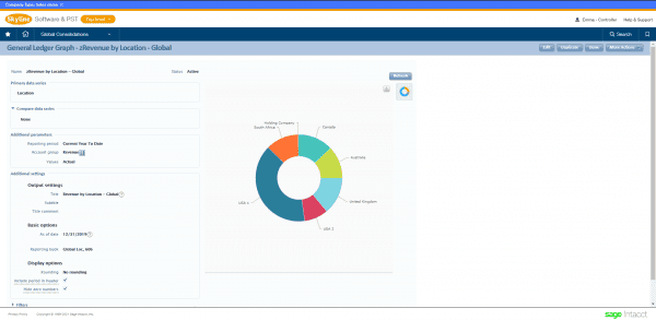 Sage Intacct global consolidation - slide and dice reporting