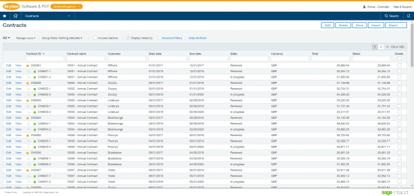 sage intacct contracts - manage upgrades downgrates and renewals