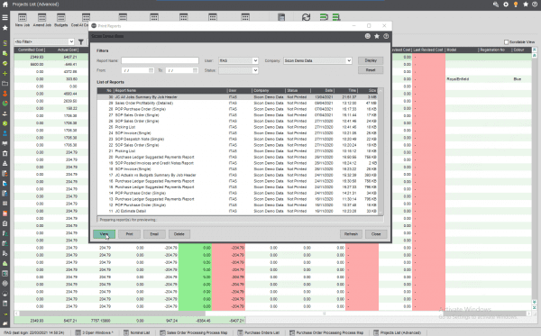 Sage 200 project profitability