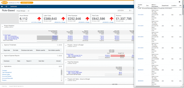 sage intacct - drill down to transactional level on a project