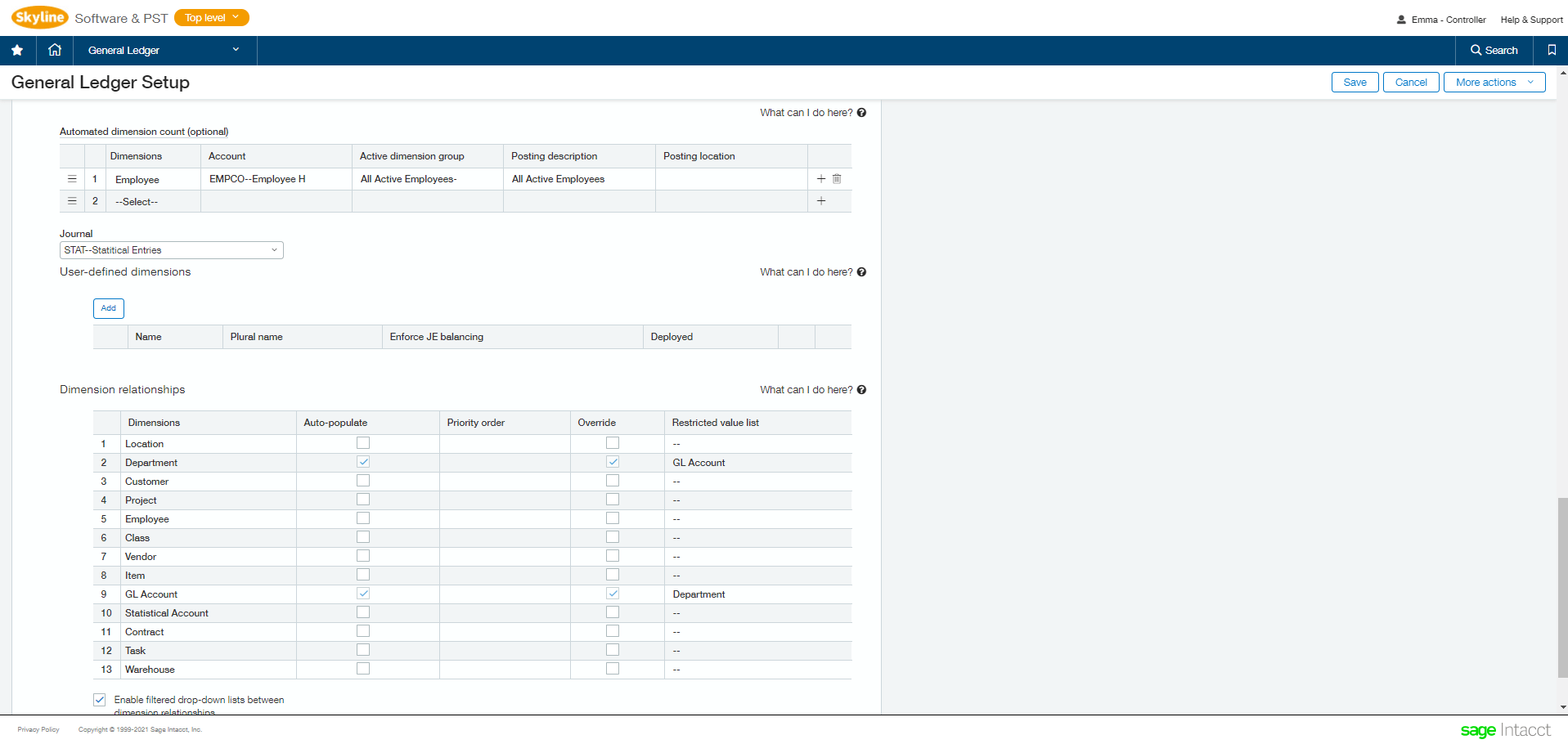 Multi-Dimensional Chart of Accounts: Sage Intacct