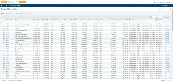 Sage Intacct accounts receivable - Accept payments in cash cheque transfer or credit card