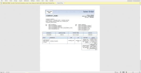 Sage Intacct order management - layout designer microsoft word