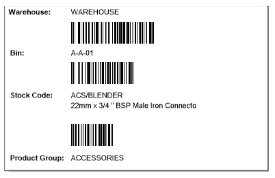 Sage 200 barcoding and warehousing labels