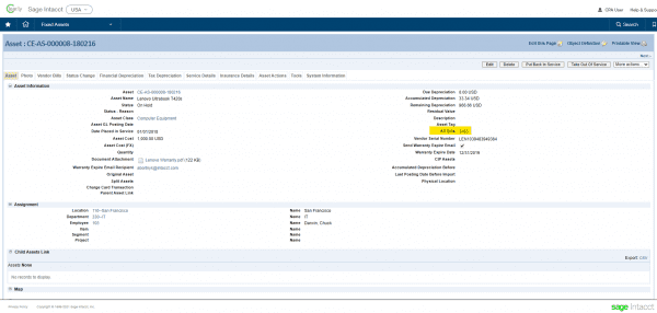 Sage Intacct Fixed Assets - source docs