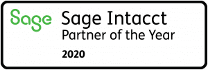 Sage Intacct partner of the year award badge logo