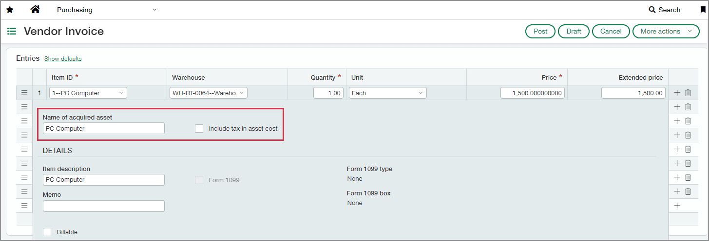 vendor invoice sage intacct r2 release