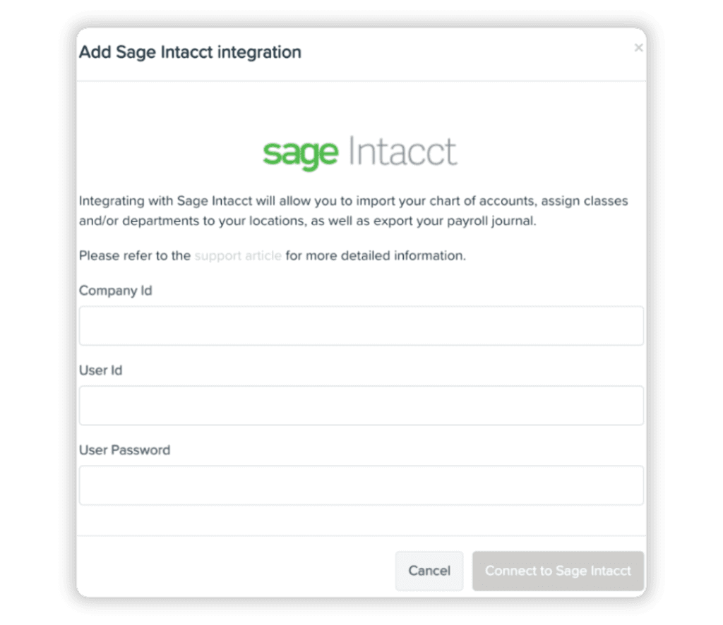 Payroll Integration Sage Intacct - Employment Hero