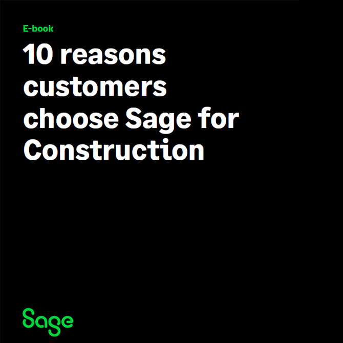 10 reasons why you should choose Sage for Construction